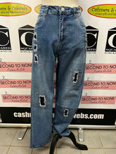 Load image into Gallery viewer, Distressed Bling Blue Jeans

