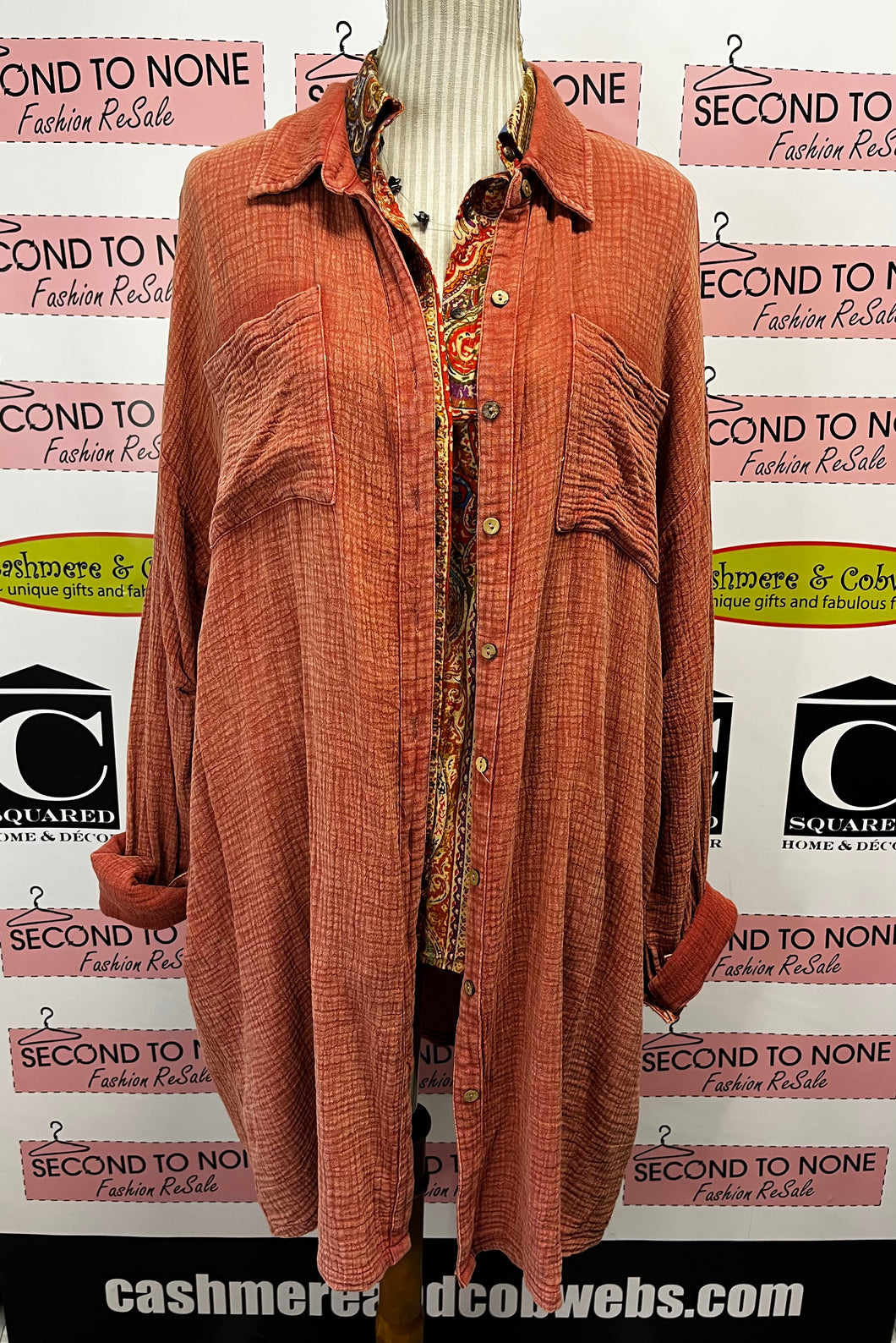 100% Cotton Gauze Top (Size L)