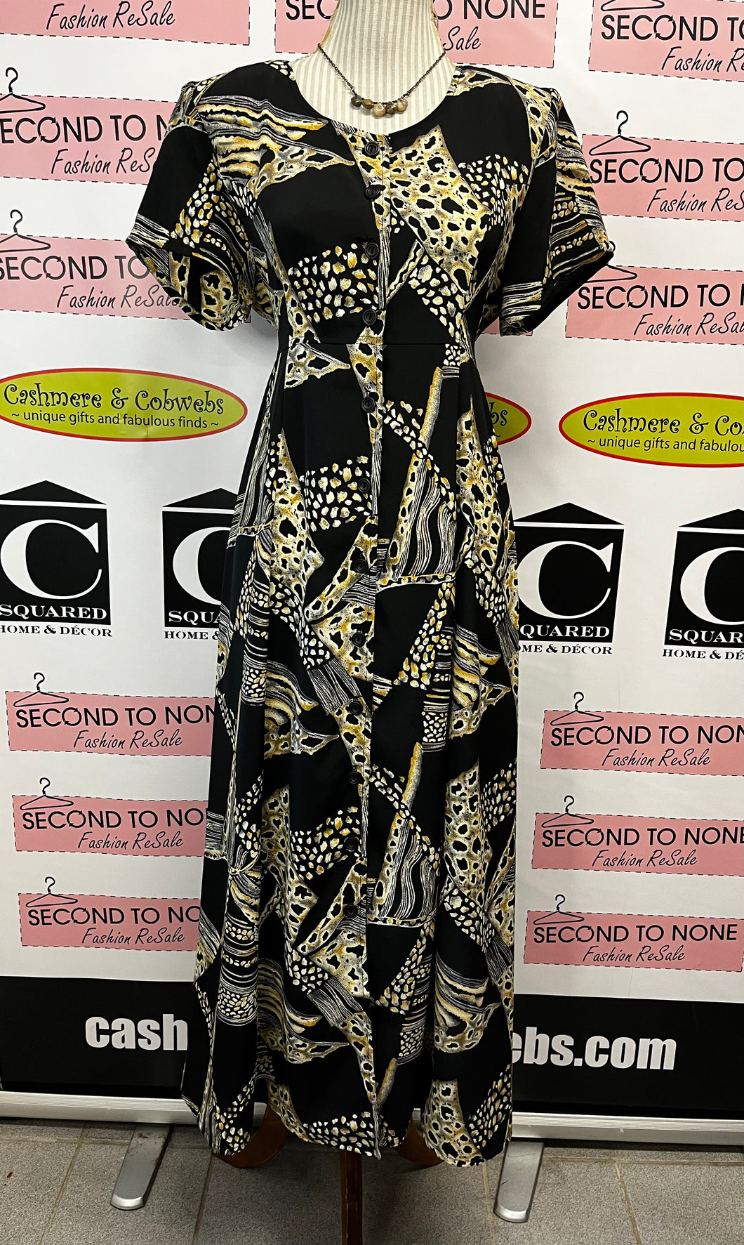 Vintage Button-Down Dress (Size 8)