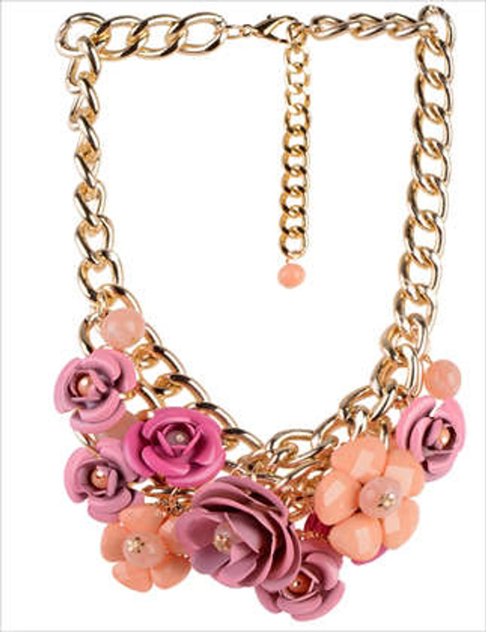 Pink Chunky Floral Necklace