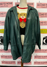 Load image into Gallery viewer, Vintage Green Lambskin Leather Jacket (Size 9)
