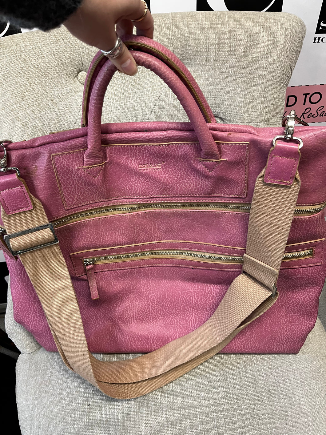 Matt & Nat Pink Vegan Leather Messenger Bag