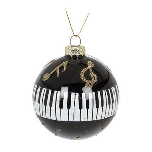 Piano Keys Glass Ball Ornament