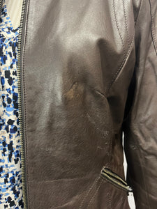 Danier Brown Leather Jacket (Size M)