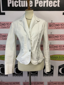 Cropped White Jean Jacket (Size M)