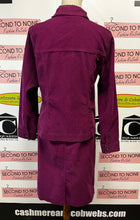 Load image into Gallery viewer, Deep Purple Corduroy Jacket &amp; Skirt Set (Size M)
