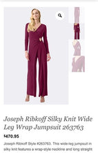 Load image into Gallery viewer, NWT Joseph Ribkoff Fall 2025 Wrap Front Jumpsuit (Size 12)
