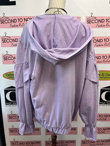 Zara Lavender Ruffle Front Zip Hoody (Size M)