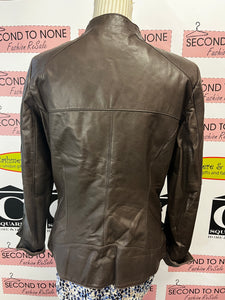 Danier Brown Leather Jacket (Size M)