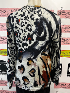 Abstract Animal Print Top