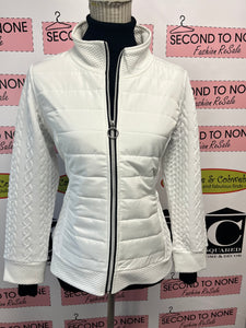 White Sweater-Style Puffer Jacket