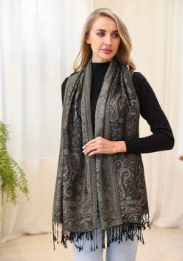 Paisley-Print Pashmina Scarf