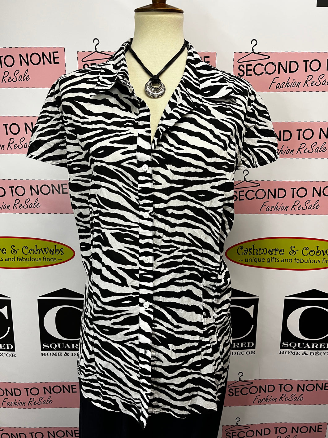 Jones New York Zebra Top (Size 3X)