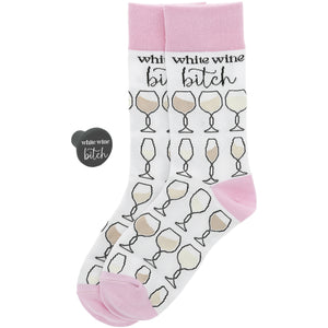 White Wine Socks + Bottle Stopper