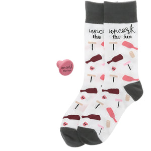 Fun WINE-Themed Socks With Bonus Cork (4 Designs)