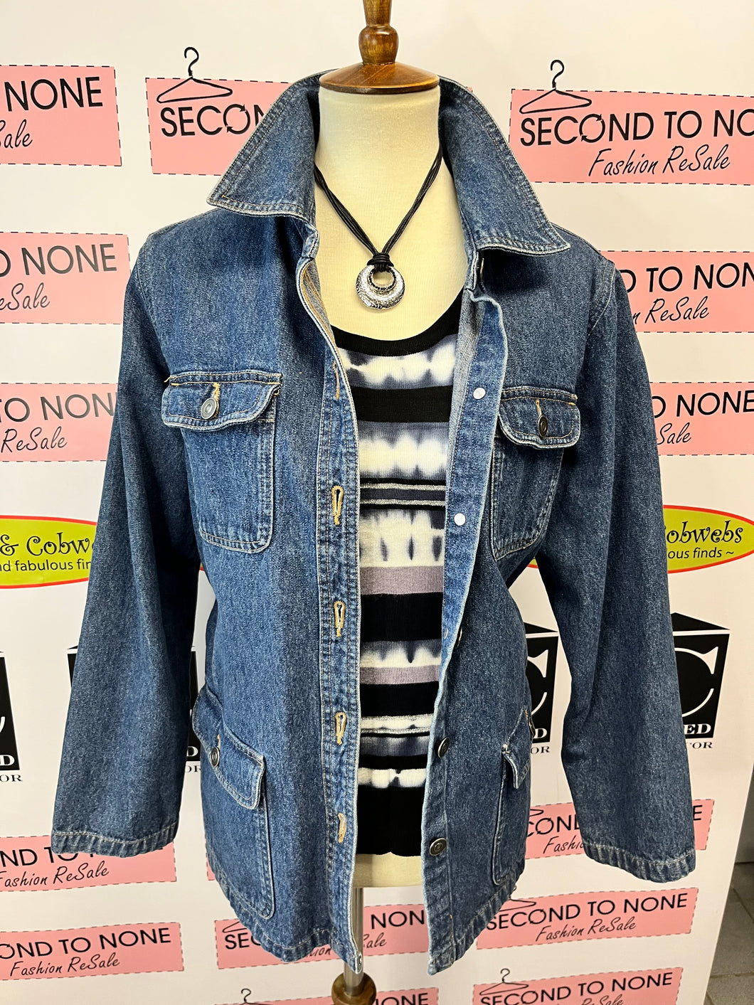 Cherokee Mid-Length Denim Jacket (Size L)