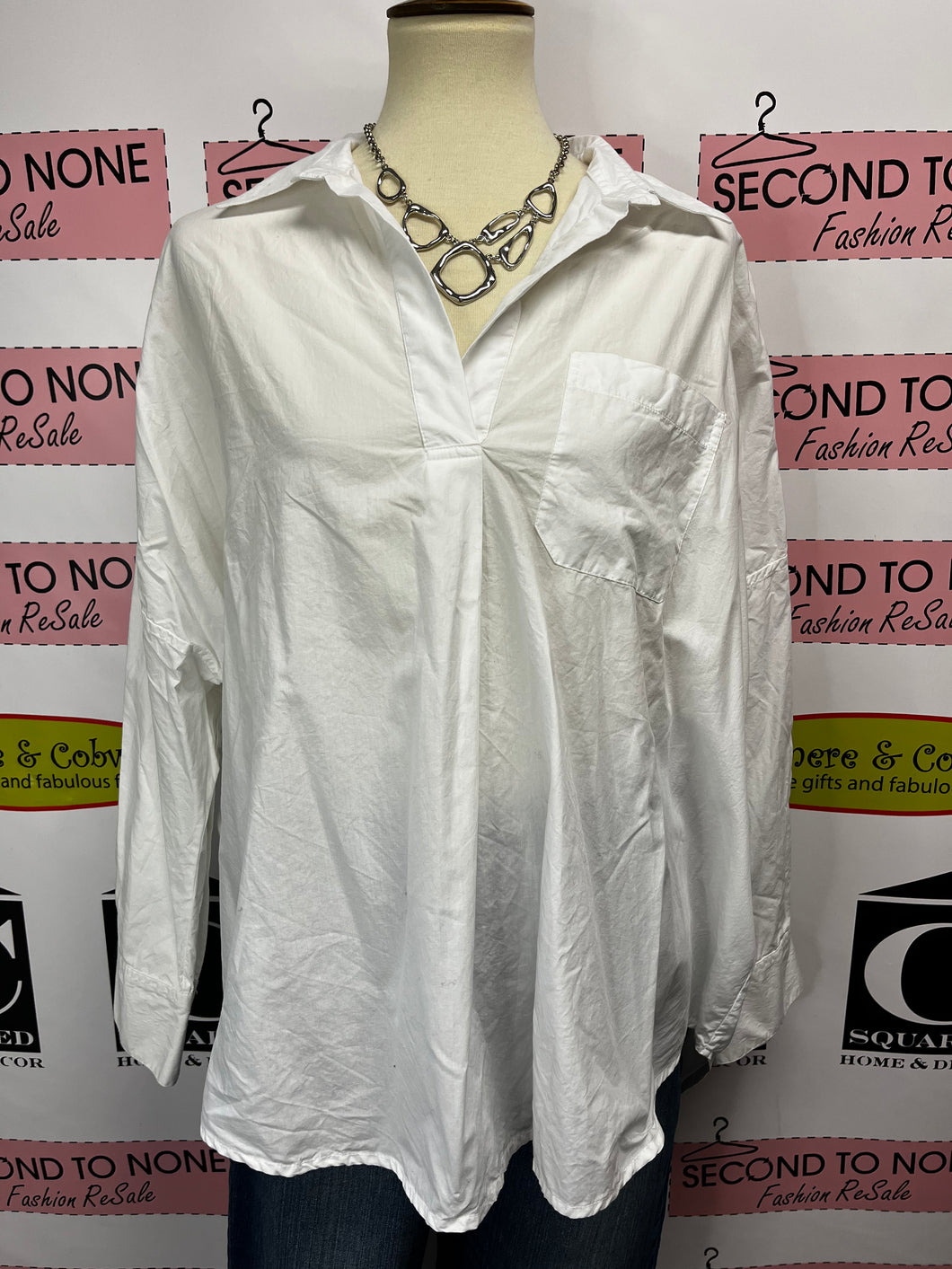 French Connection Button Blouse (Size L)