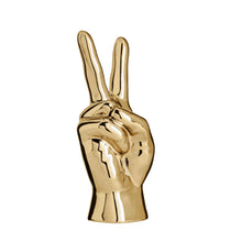 Load image into Gallery viewer, Gold Peace Sign Hand Sculpture
