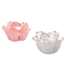 Load image into Gallery viewer, Gold Tipped Flower Tealight Holder (2 Colours)
