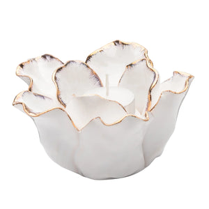 Gold Tipped Flower Tealight Holder (2 Colours)