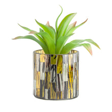 Load image into Gallery viewer, Yellow Mosaic Glass Planters (Only 1 Large Left!)
