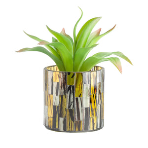 Yellow Mosaic Glass Planters (Only 1 Large Left!)