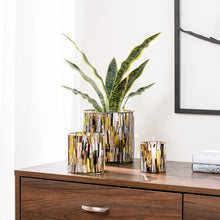 Load image into Gallery viewer, Yellow Mosaic Glass Planters (Only 1 Large Left!)
