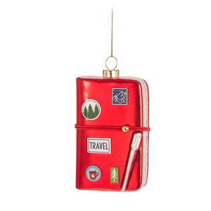 Glass Travel Diary Ornament