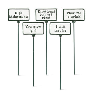 Cast Iron Plant Spike Signs (5 Different Sayings)