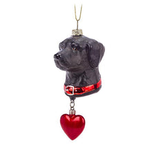 Load image into Gallery viewer, Dog with Heart Glass Ornament (2 Colours)
