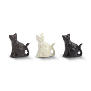 Mini Cast-Iron Sitting Cat (3 Colors)