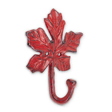 Load image into Gallery viewer, Maple Leaf Red Cast Iron Hook
