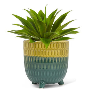 Large Two-Tone Footed Planter