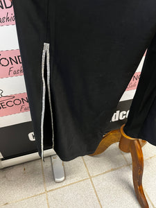 Rhinestone-Slit Eveningwear Pants
