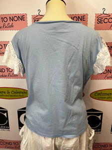 Eyelet Sleeve Tee (Size L)