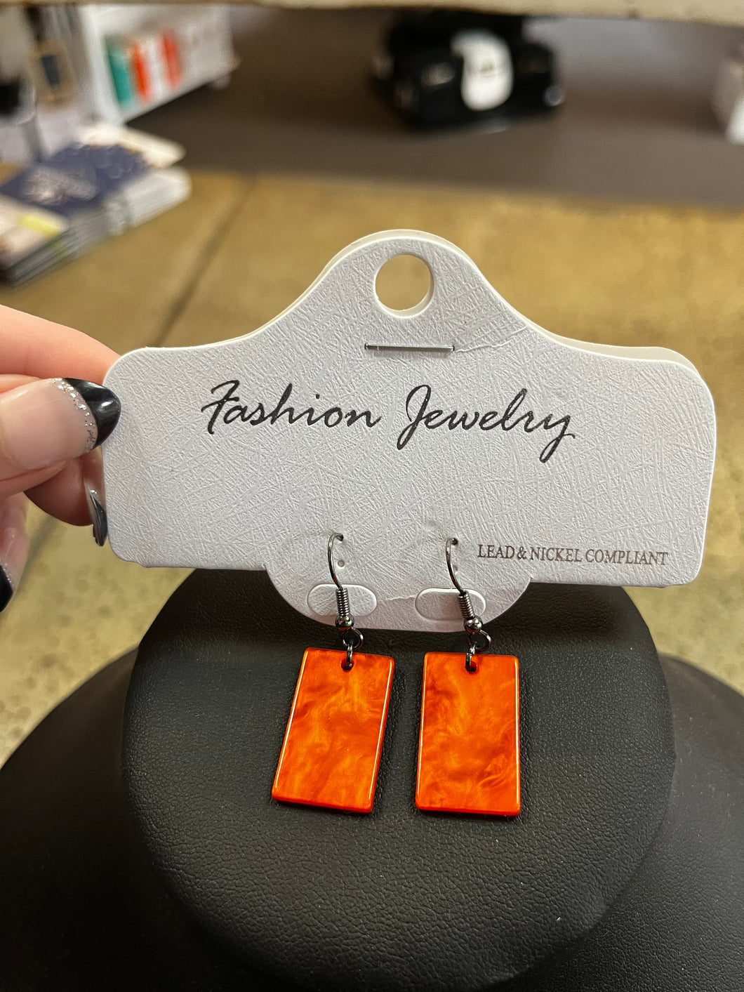 Orange Dangle Earrings