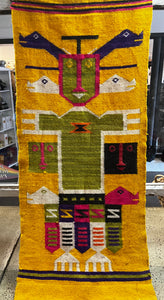 Vintage Hand Woven Mustard Tapestry