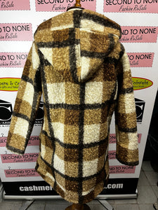 Brown Large Plaid Teddy Bear Coat