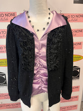 Load image into Gallery viewer, Purple Satin Cinched Blouse (Size Large)
