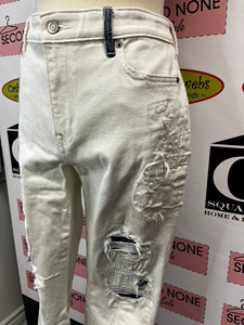 Ralph Lauren White Distressed Jeans (Size 10)