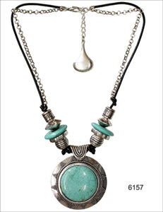 Turquoise & Silver Chunky Necklace