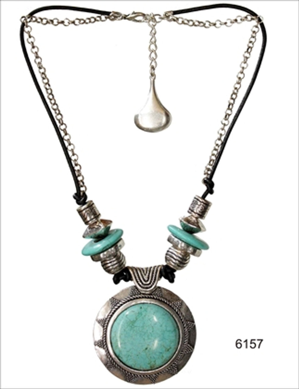 Turquoise & Silver Chunky Necklace