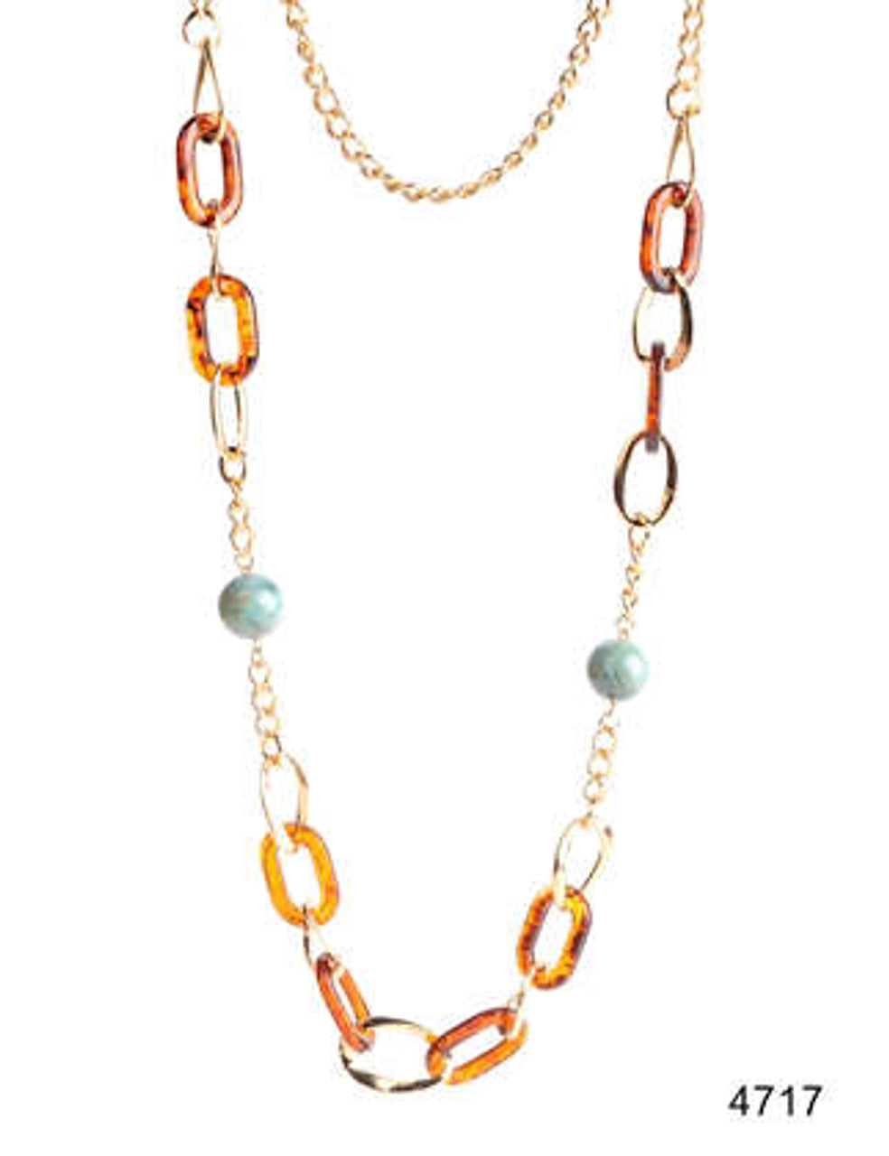 Tortoise Shell Long Chain Necklace