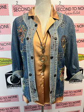 Load image into Gallery viewer, Bleu Bayou Beaded Denim Jacket (Size XL)
