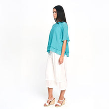 Charger l'image dans la galerie, Red Coral Faux Linen Layered Top (Only 2 Left!)
