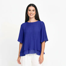 Load image into Gallery viewer, Red Coral Faux Linen Layer Top
