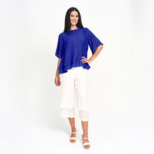 Load image into Gallery viewer, Red Coral Faux Linen Layer Top
