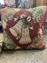 Load image into Gallery viewer, Vintage Sparkly Tapestry Christmas Pillow
