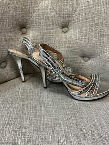 Silver Sequin Heels (Size 7.5)