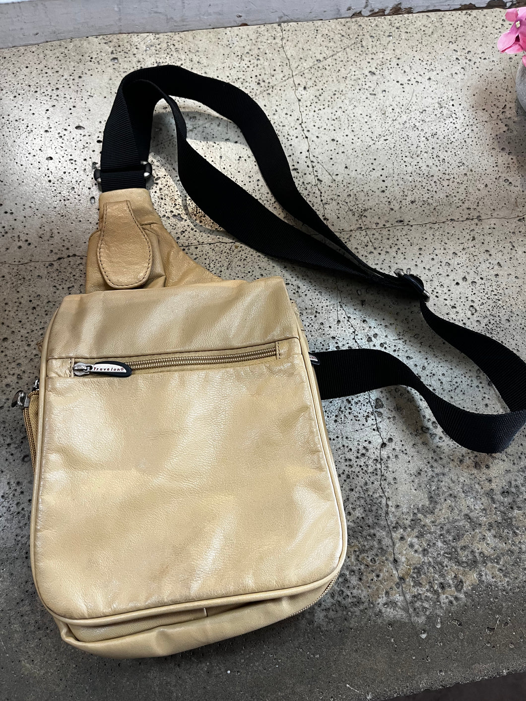 Travelon Leather Sling Crossbody